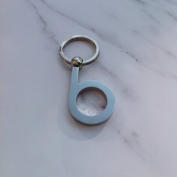 NOS Vintage 1980s Bloomingdales Initial Letter “b” Key Ring KeyChain Charm Fob - Picture 8 of 16